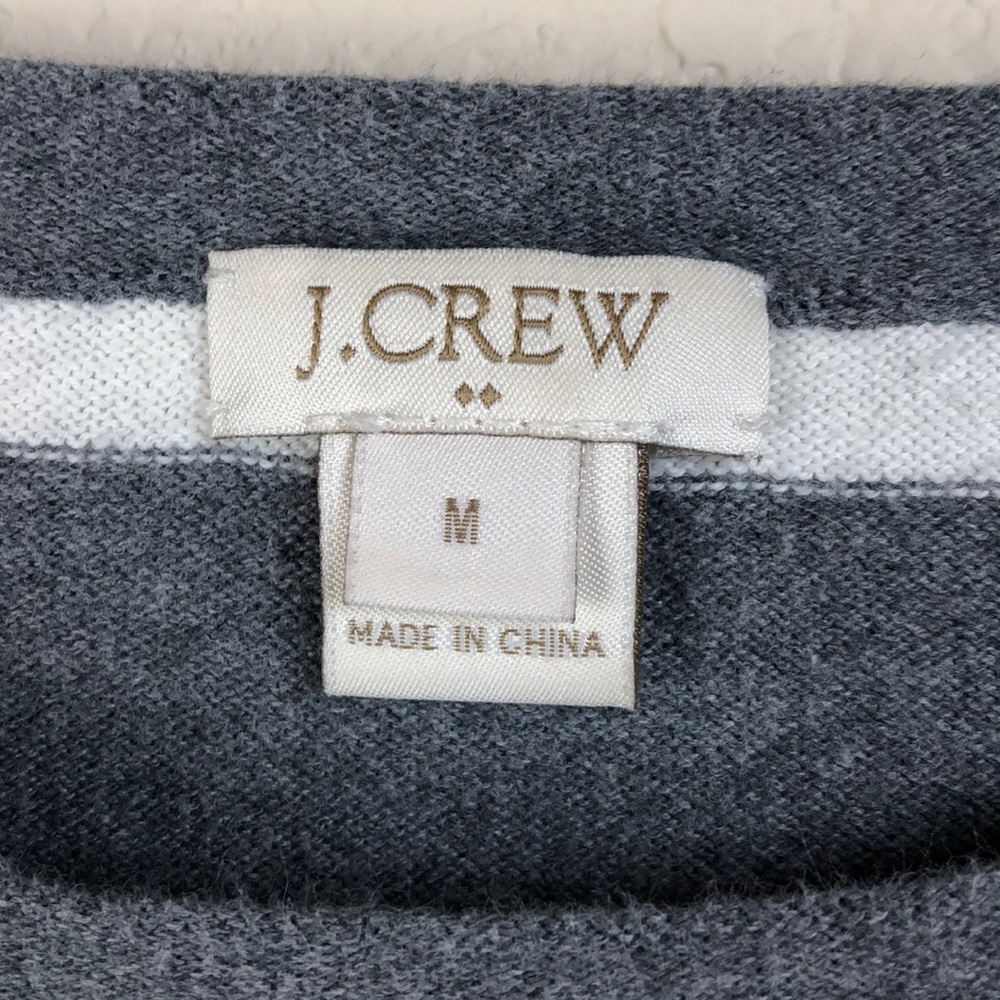 J. Crew Grey + Cream Striped Sweater - Picture 4 of 5